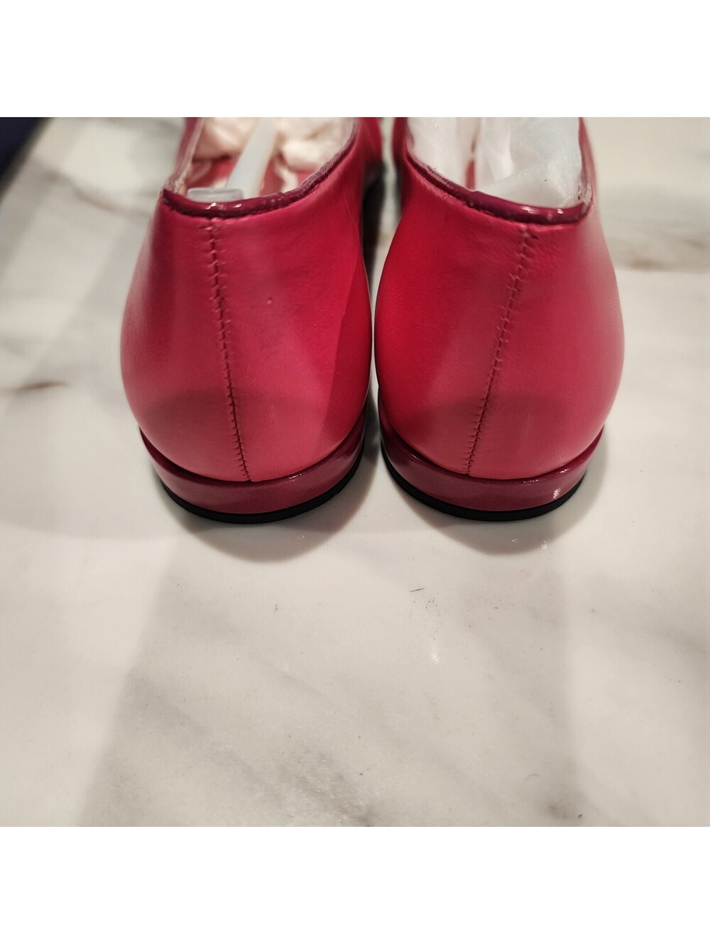 New Stuart Weitzman Stringon Begonia Pink Nappa Leather Ballet Flats Size 6 - Picture 8 of 10